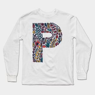 Tropical Letter P Long Sleeve T-Shirt